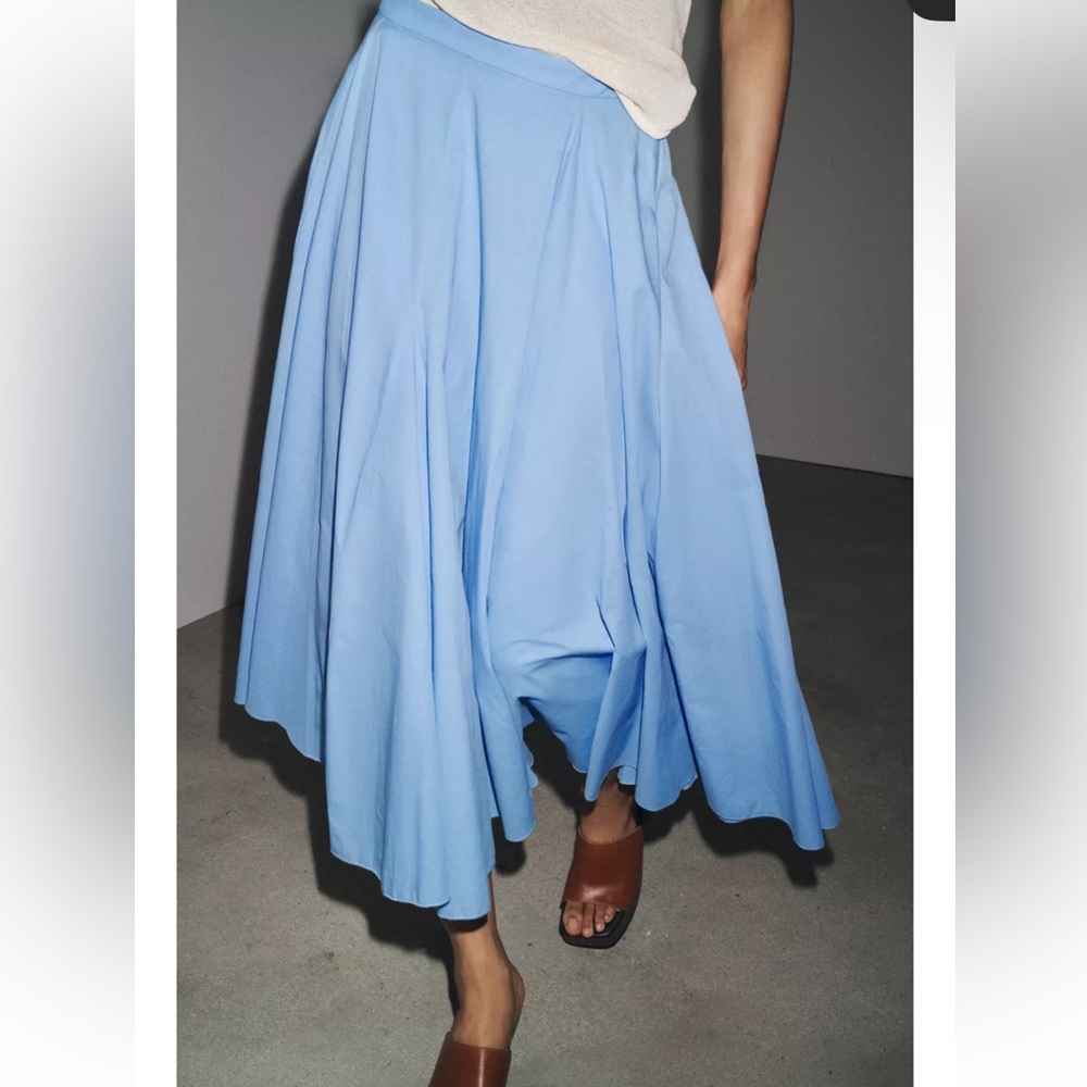 Zara ZW Collection flared cotton Skirt
